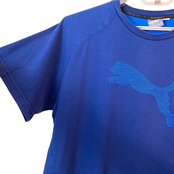Mens Puma Blue Logo Graphic Blue T-Shirt Size XXL - Picture 2 of 6